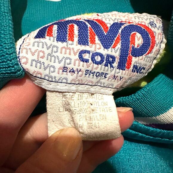 Vintage MVP Corp Blue and Purple Satin Sports Jacket Women's S Small - Picture 2 of 7